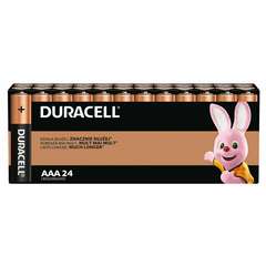  Батарейки комплект 24 шт., duracell basic оригинал, ааа (lr03, 24а), алкалиновые, мизинчиковые, б0064969 | Батарейки