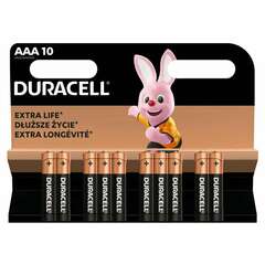  Батарейки комплект 10 шт., duracell basic оригинал, aaa (lr03, 24а), алкалиновые, мизинчиковые | Батарейки