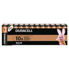  Батарейки комплект 24 шт., duracell basic оригинал, аа (lr6, 15а), алкалиновые, пальчиковые, б0064986 | Батарейки