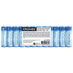 Батарейки алкалиновые "пальчиковые" комплект 12 шт., cromex alkaline, aa (lr6,15a), спайка, 456258 | Батарейки