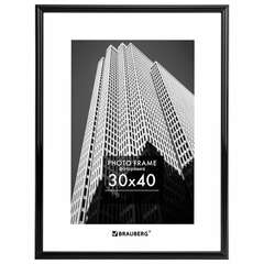  Рамка 30х40 см небьющаяся, багет 14 мм, пластик, brauberg "original", черная, 391230 | Рамки для дипломов, сертификатов, грамот, фотографий
