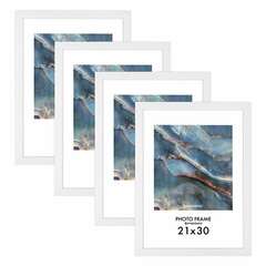 Рамка 21х30 см небьющаяся, комплект 4 шт., багет 16 мм, мдф, brauberg "basic", белая, 391258 | Рамки для дипломов, сертификатов, грамот, фотографий