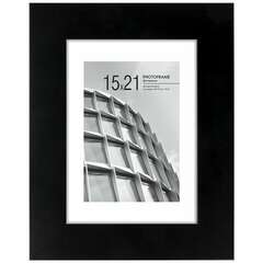  Рамка 15х21 см с паспарту 10х15 см небьющаяся, багет 40 мм, мдф, brauberg "malcolm", черная, 391268 | Рамки для дипломов, сертификатов, грамот, фотографий