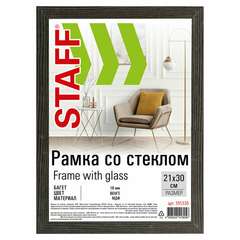  Рамка 21х30 см со стеклом, багет 18 мм мдф, staff "grand", цвет венге, 391330 | Рамки для дипломов, сертификатов, грамот, фотографий
