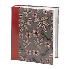 Фотоальбом brauberg на 200 фото 10х15 см, твердая обложка, "флора", серый с красным, 391121 | Фотоальбомы