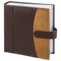  Фотоальбом brauberg на 200 фото 10х15 см, под гладкую кожу, бумажные страницы, застежка, темно-коричневый, 390479 | Фотоальбомы