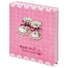  Фотоальбом brauberg "baby shoes" на 200 фото 10х15 см, твердая обложка, термосклейка, розовый, 39114, 391148 | Фотоальбомы