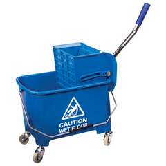  Тележка уборочная brabix, ведро 20 л, механический отжим, универсальная для офиса/дома, синяя, 601497 | Тележки уборочные