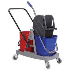  Тележка уборочная brabix, 2 съемных ведра 17 л, механический отжим, пластиковый каркас, 606660 | Тележки уборочные