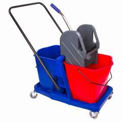  Тележка уборочная brabix, 2 съемных ведра 23 л, механический отжим, пластиковый каркас, 606659 | Тележки уборочные