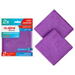  Салфетка из микрофибры универсальная 25х25 см, комплект 2 шт., multi fiber ultra, 280 г/м2, laima, 607789 | Салфетки хозяйственные