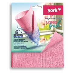  Салфетка из микрофибры губчатая pva/пва супервпитывающая 30х35 см, long fresh, розовая, 275 г/м2, york, 26250 | Салфетки хозяйственные