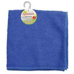  Салфетка из микрофибры универсальная 30х30 см, синяя, 180 г/м2, любаша эконом, 603949 | Салфетки хозяйственные