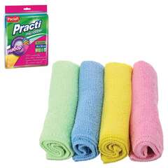  Салфетки из микрофибры универсальные 30х30 см, комплект 4 шт., practi microfiber, 240 г/м2, paclan, 74825, 410260 | Салфетки хозяйственные