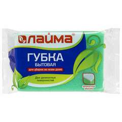  Губка бытовая mega, 48х120х86 мм, поролон/абразив, профильная, кафель/уборка/посуда, laima, к1013, 601556 | Губки хозяйственные