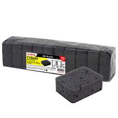  Губки для посуды big black 95х70х35 мм комплект 10 шт., крупнопористый поролон/абразив laima, 608650 | Губки хозяйственные