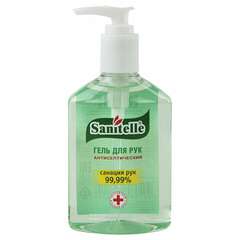  Антисептик-гель для рук спиртосодержащий (66,2%) с дозатором 250 мл sanitelle (санитель), с экстрактом алоэ | Антисептики для рук и поверхностей