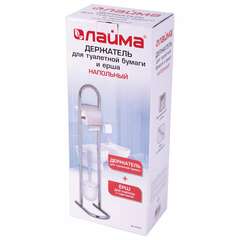  Стойка напольная ерш с подставкой + держатель туалетной бумаги, сталь/пластик, зеркальный, laima, 607433 | Держатели для бытовой туалетной бумаги