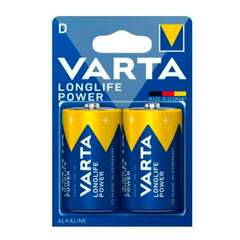  Батарейки алкалиновые комплект 2 шт varta longlife power, d (lr20, 13а) блистер, 4920121412 | Батарейки