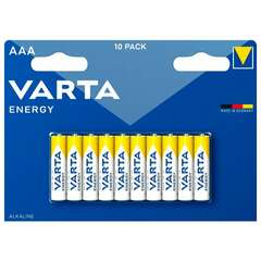  Батарейки алкалиновые "мизинчиковые" комплект 10 шт varta energy, ааа (lr03,15а) блис, 4103229491 | Батарейки