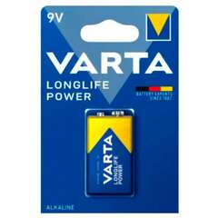  Батарейка алкалиновая 1 шт. varta longlife power, крона 9v (6lr61, 6lf22, 1604a), 4922121411 | Батарейки