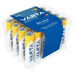  Батарейки алкалиновые "мизинчиковые" комплект 24 шт varta energy, ааа (lr03,15а) плас, 4103229224 | Батарейки