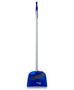  Nv совок с щеткой и ручкой для уборки пола пластик низкий ворс cиний | Щетки и совки