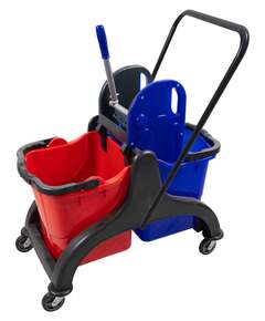  Nv тележка двухведерная, пластиковая, с отжимом, 2х25л | Уборочные тележки