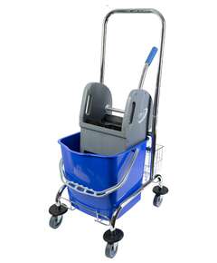  Одноведерная металлическая тележка с отжимом и корзинкой под химию nv 23 л nv-11123 | Одноведерные тележки