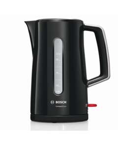  Чайник bosch twk3a013, 1,7 л, 2400 вт, закрытый нагревательный элемент, пластик, черный | Чайники