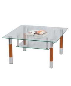  Стол журнальный, стекло/дерево/металл, кристалл - пк (п), 1000х600х417 мм, хром, 1116 | Столы журнальные и сервировочные