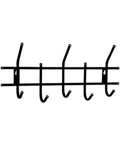  Вешалка настенная "стандарт 2/5", 220х475х95 мм, 5 крючков, металл, черная | Вешалки настенные