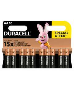  Батарейки комплект 10 шт., duracell basic оригинал, aa (lr6, 15а), алкалиновые, пальчиковые | Батарейки