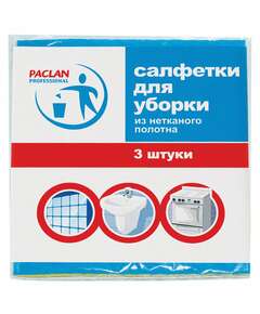  Салфетки универсальные, 30х38 см, комплект 3 шт., 90 г/м2, вискоза, paclan professional | Салфетки хозяйственные