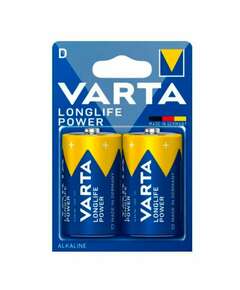  Батарейки алкалиновые комплект 2 шт varta longlife power, d (lr20, 13а) блистер, 4920121412 | Батарейки