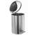  Ведро для мусора с педалью, усиленное, титан, 10 литров, кольцо под мешок, нержавеющая сталь, хром | Контейнеры и ведра для мусора