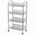  Этажерка (тележка) brabix офисно-бытовая 4 яруса, на колесах, металл, серебристая, 43,5х26х83,5 см, 603754 | Тележки офисно-бытовые