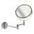  Зеркало настенное brabix, диаметр 17 см, двухстороннее, с увеличением, нержавеющая сталь, выдвижное (петли), 604952 | Зеркала