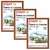  Рамка 21х30 см со стеклом, комплект 3 штуки, багет 16 мм, дерево, staff "sonata", цвет орех, 391387 | Рамки для дипломов, сертификатов, грамот, фотографий