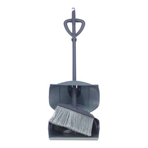  Совок-ловушка с щеткой 26 см черный nv nv-203b | Щетки и совки