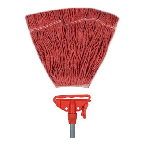  Швабра с мопом красная nv хлопок-полиэстер 33 см nv-mop300r | Швабры