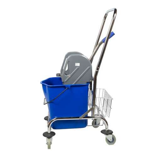  Одноведерная металлическая тележка с отжимом и корзинкой под химию nv 23 л nv-11123 | Одноведерные тележки