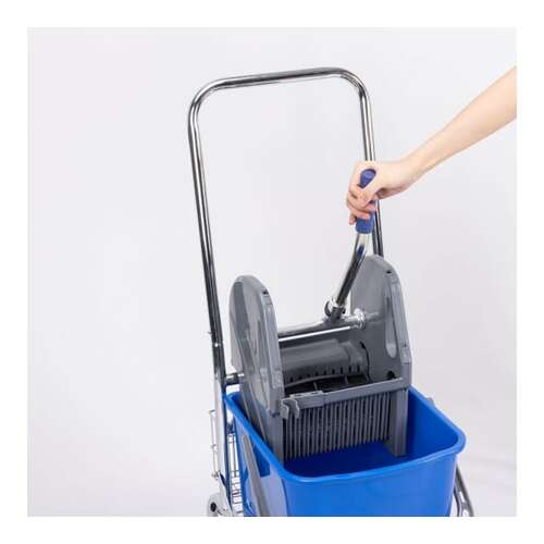  Одноведерная металлическая тележка с отжимом и корзинкой под химию nv 23 л nv-11123 | Одноведерные тележки