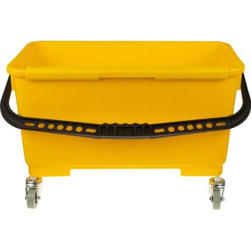 Ведро пластиковое на колесах для мойки окон 24 л baiyun желтое af08402  Ведро пластиковое на колесах для мойки окон 24 л baiyun желтое af08402 | Отжимы и ведра