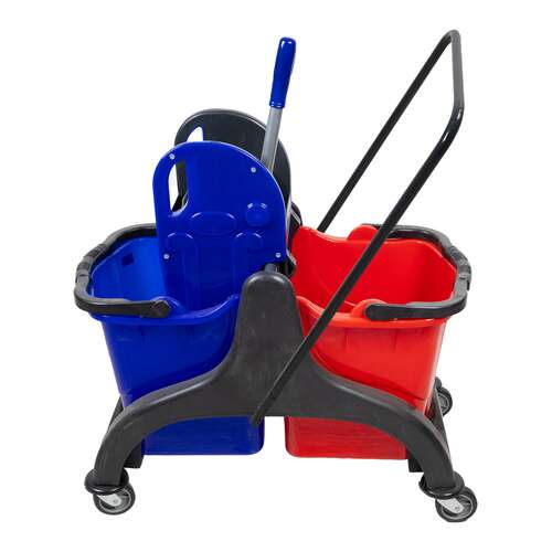  Nv тележка двухведерная, пластиковая, с отжимом, 2х25л | Уборочные тележки