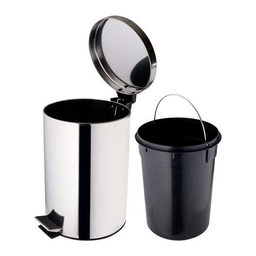 Урна мусорная с педалью nv 12 л хром nv-bin12l | Урны-пепельницы
