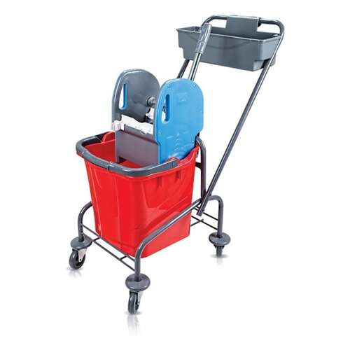  Одноведерная тележка металлическая с отжимом uctem-plas красная tk722 | Одноведерные тележки