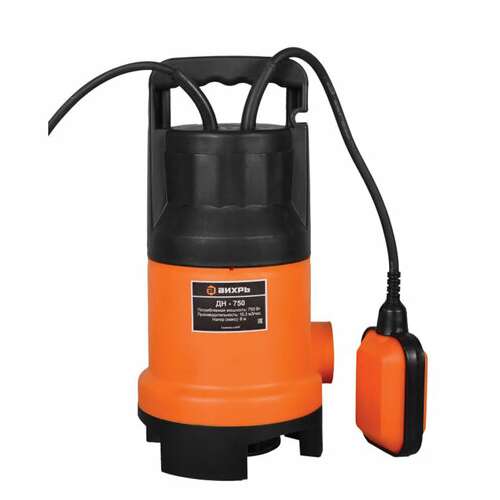  Дренажный насос для грязной воды вихрь дн-750, 750 вт, 255 л/мин, погружной, 68/2/2 | Насосы и насосные станции
