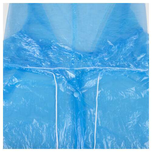  Дождевик-плащ синий на кнопках полиэтиленовый, универсальный размер 120x80 см, shamaani (шамаани), 610929 | Непромокаемые плащи и куртки