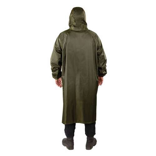  Дождевик-плащ цвета хаки на молнии многоразовый с пвх-покрытием, размер 56-58 (xxl), рост 170-176, грандмастер, 610848 | Непромокаемые плащи и куртки